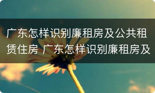广东怎样识别廉租房及公共租赁住房 广东怎样识别廉租房及公共租赁住房的真假