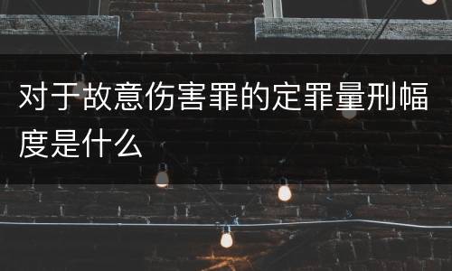 对于故意伤害罪的定罪量刑幅度是什么