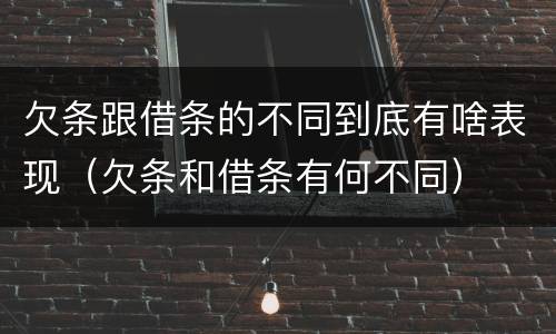 欠条跟借条的不同到底有啥表现（欠条和借条有何不同）