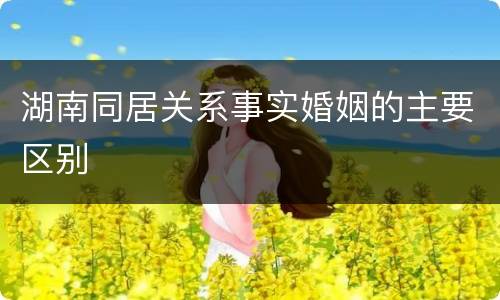 湖南同居关系事实婚姻的主要区别