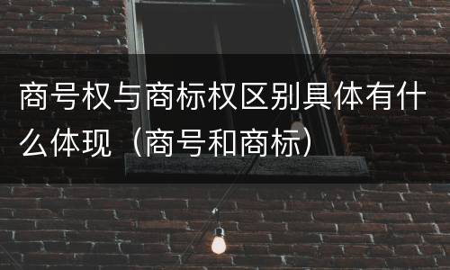 商号权与商标权区别具体有什么体现（商号和商标）