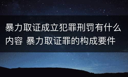 暴力取证成立犯罪刑罚有什么内容 暴力取证罪的构成要件