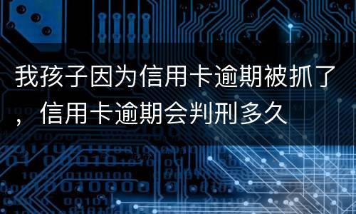 我孩子因为信用卡逾期被抓了，信用卡逾期会判刑多久