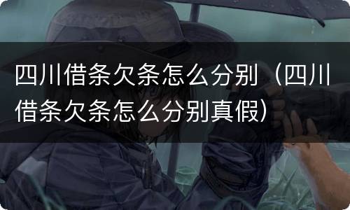 四川借条欠条怎么分别（四川借条欠条怎么分别真假）