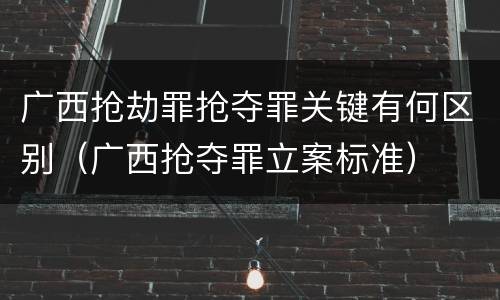 广西抢劫罪抢夺罪关键有何区别（广西抢夺罪立案标准）