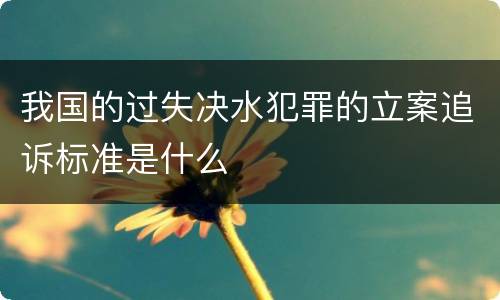 我国的过失决水犯罪的立案追诉标准是什么