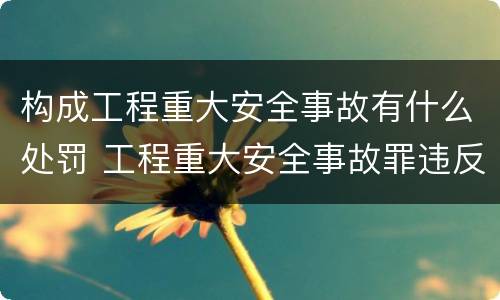 构成工程重大安全事故有什么处罚 工程重大安全事故罪违反国家规定与严重后果之间