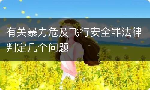 有关暴力危及飞行安全罪法律判定几个问题