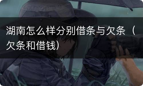 湖南怎么样分别借条与欠条（欠条和借钱）