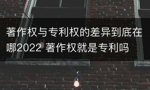 著作权与专利权的差异到底在哪2022 著作权就是专利吗