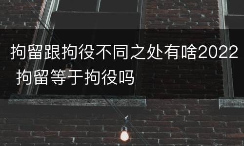 拘留跟拘役不同之处有啥2022 拘留等于拘役吗