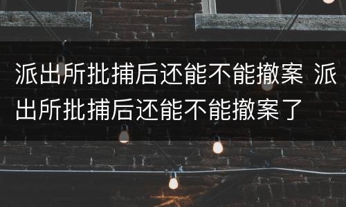 派出所批捕后还能不能撤案 派出所批捕后还能不能撤案了