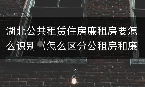 湖北公共租赁住房廉租房要怎么识别（怎么区分公租房和廉租房）
