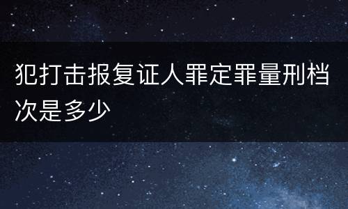 犯打击报复证人罪定罪量刑档次是多少