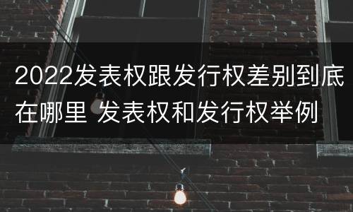2022发表权跟发行权差别到底在哪里 发表权和发行权举例