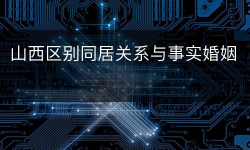 山西区别同居关系与事实婚姻