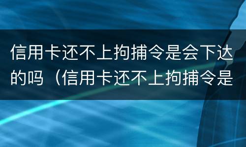 信用卡还不上拘捕令是会下达的吗（信用卡还不上拘捕令是会下达的吗）