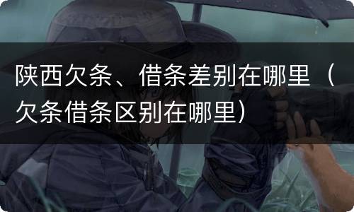 陕西欠条、借条差别在哪里（欠条借条区别在哪里）