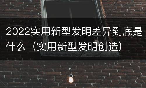 2022实用新型发明差异到底是什么（实用新型发明创造）