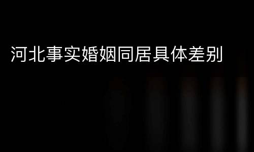 河北事实婚姻同居具体差别