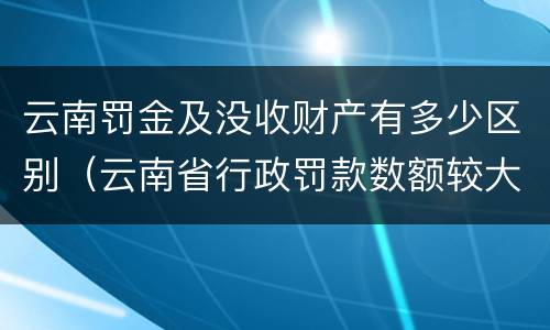 云南罚金及没收财产有多少区别（云南省行政罚款数额较大标准）
