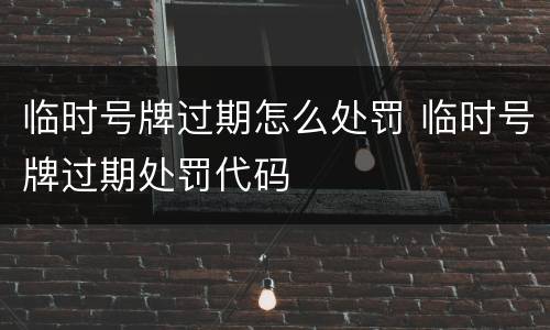 临时号牌过期怎么处罚 临时号牌过期处罚代码