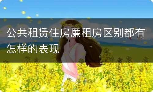 公共租赁住房廉租房区别都有怎样的表现