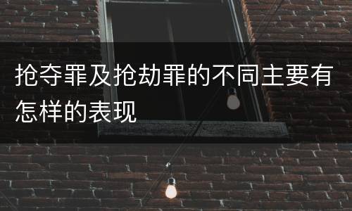 抢夺罪及抢劫罪的不同主要有怎样的表现