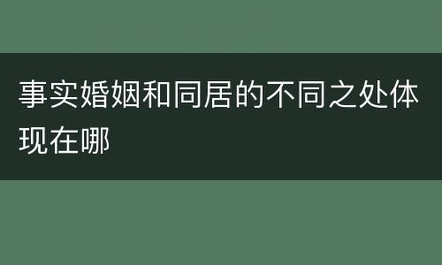 事实婚姻和同居的不同之处体现在哪