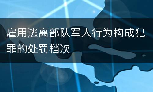 雇用逃离部队军人行为构成犯罪的处罚档次