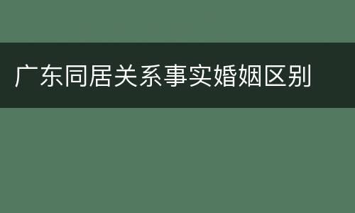 广东同居关系事实婚姻区别