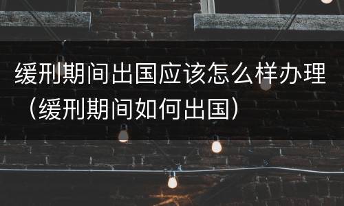 缓刑期间出国应该怎么样办理（缓刑期间如何出国）
