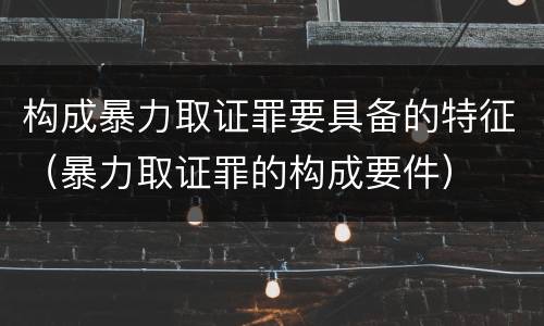 构成暴力取证罪要具备的特征（暴力取证罪的构成要件）