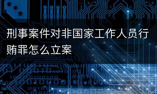 刑事案件对非国家工作人员行贿罪怎么立案