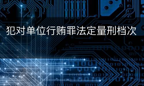 犯对单位行贿罪法定量刑档次