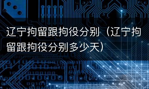 辽宁拘留跟拘役分别（辽宁拘留跟拘役分别多少天）