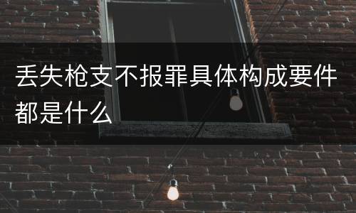丢失枪支不报罪具体构成要件都是什么