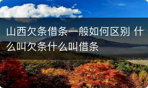 山西欠条借条一般如何区别 什么叫欠条什么叫借条