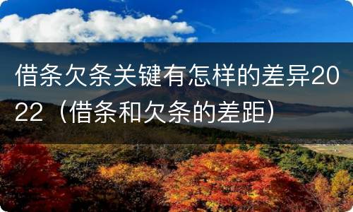 借条欠条关键有怎样的差异2022（借条和欠条的差距）