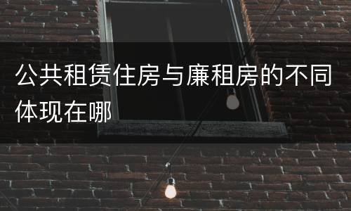 公共租赁住房与廉租房的不同体现在哪