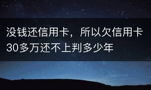 没钱还信用卡，所以欠信用卡30多万还不上判多少年