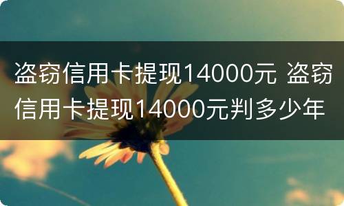 盗窃信用卡提现14000元 盗窃信用卡提现14000元判多少年