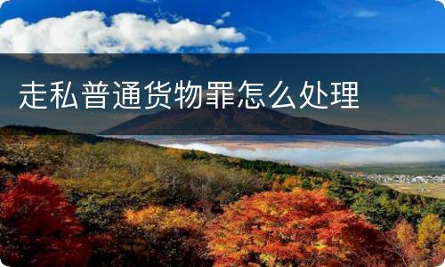 走私普通货物罪怎么处理