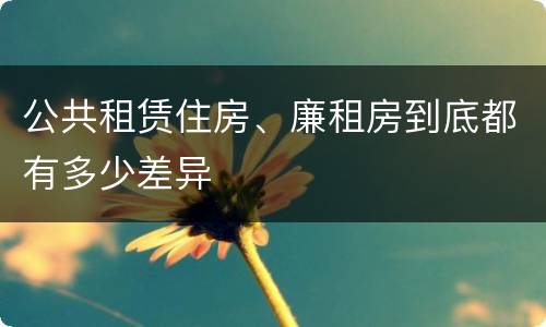 公共租赁住房、廉租房到底都有多少差异