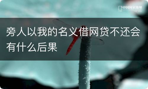 旁人以我的名义借网贷不还会有什么后果
