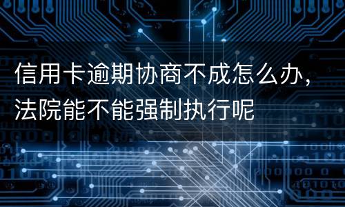 信用卡逾期协商不成怎么办，法院能不能强制执行呢