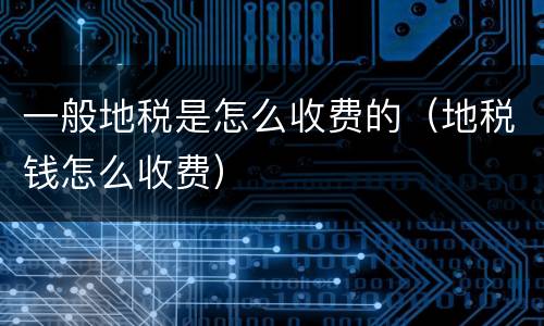 一般地税是怎么收费的（地税钱怎么收费）