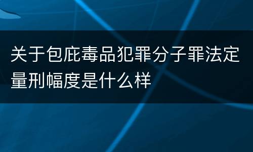 关于包庇毒品犯罪分子罪法定量刑幅度是什么样