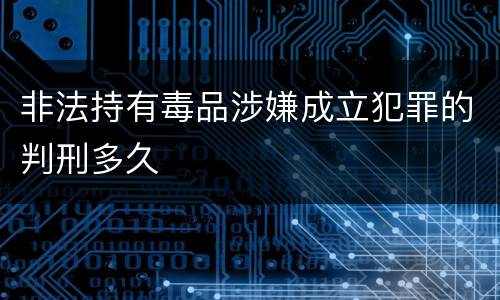 非法持有毒品涉嫌成立犯罪的判刑多久