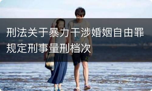 刑法关于暴力干涉婚姻自由罪规定刑事量刑档次